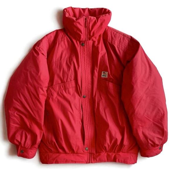 VTG 90s Elho Down Filled Puffer Jacket Mens M/L Red German Maximalist Gorpcore - Picture 1 of 15